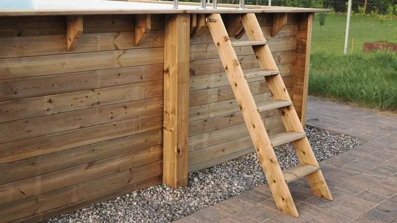 Piscina din lemn 6,57×4,07 si inaltimea1,20 m.